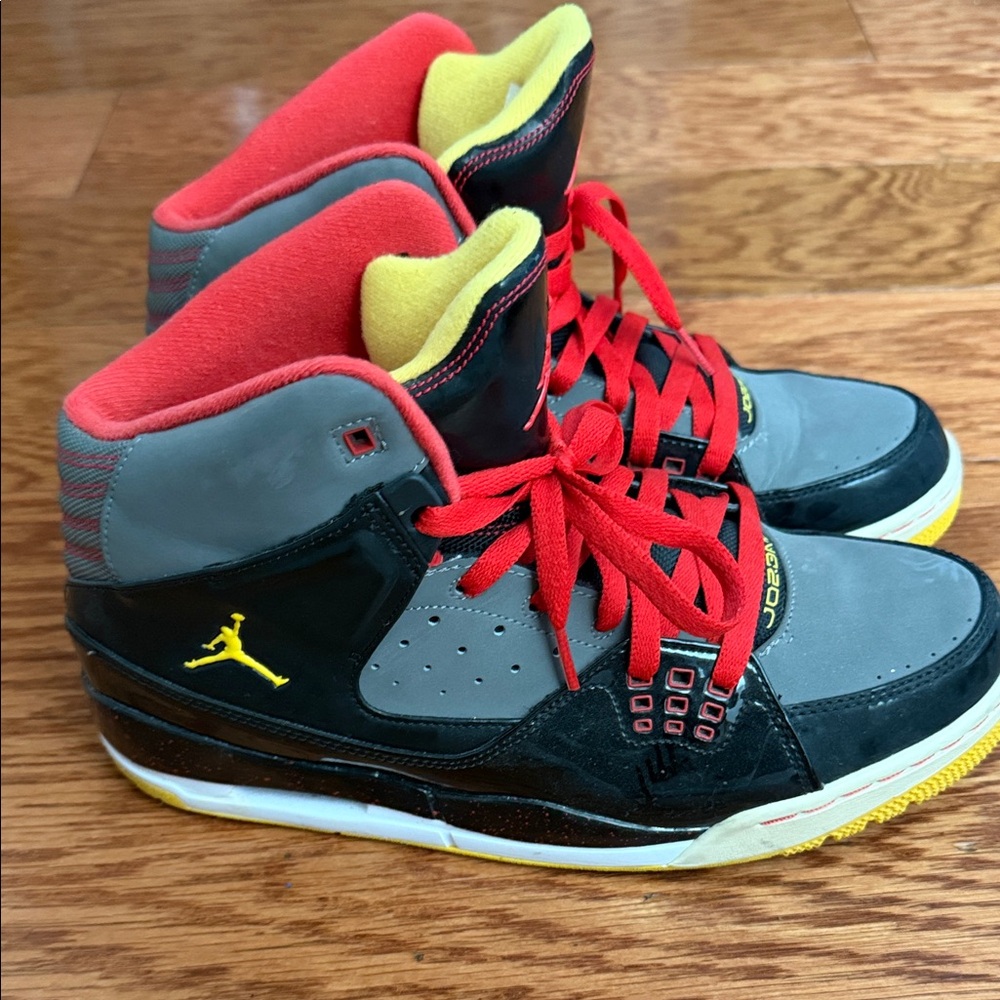 Jordan Kids Sneakers - Gray, Red, and Yellow